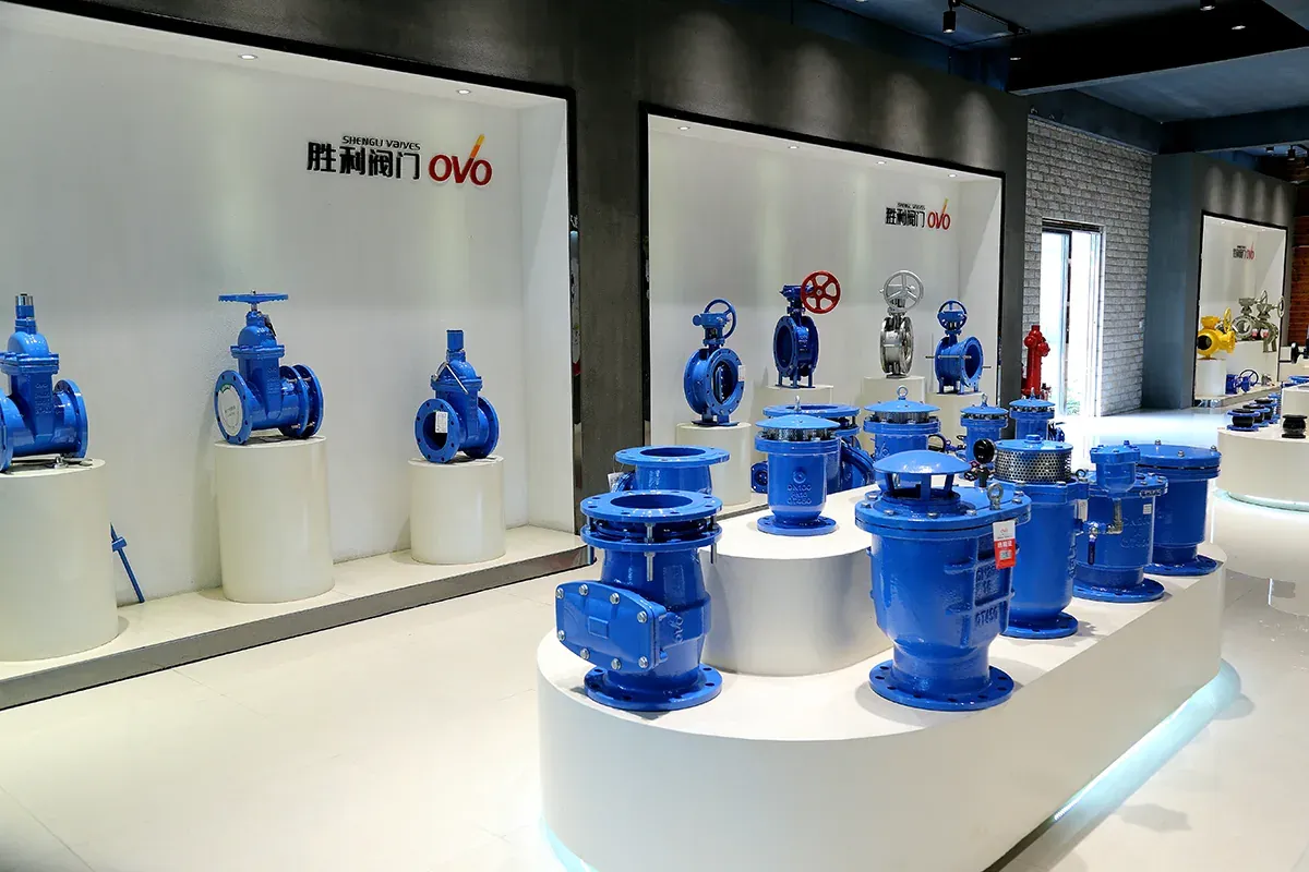 Valve display in the showroom